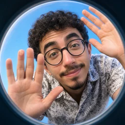 Charbel waving from inside the profile picture